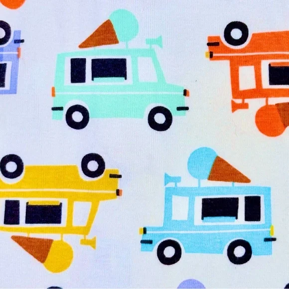 Hanna Andersson Ice Cream Trucks Romper Boys 3-6M Vans 2-Way Zip Shortie Sleeper - Picture 2 of 6
